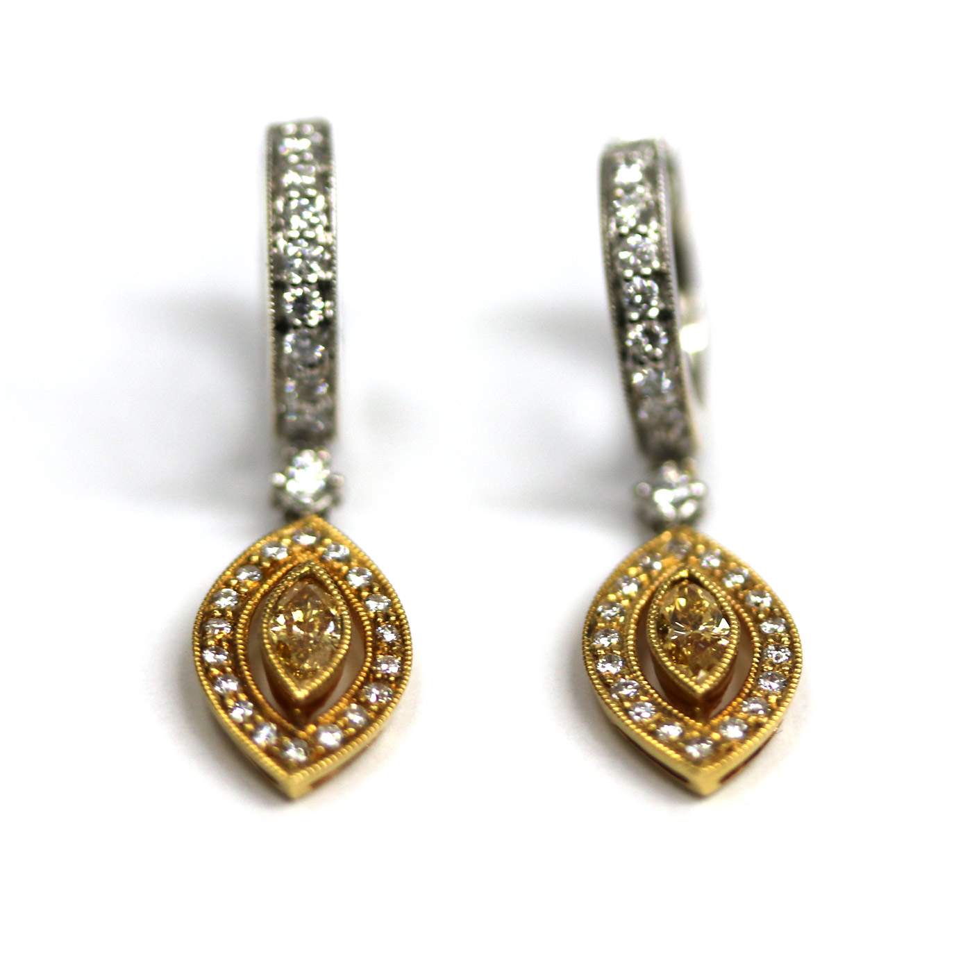 18K Marquise Diamond Earrings
