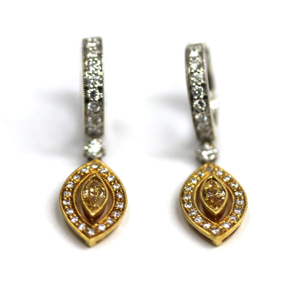 18K Marquise Diamond Earrings