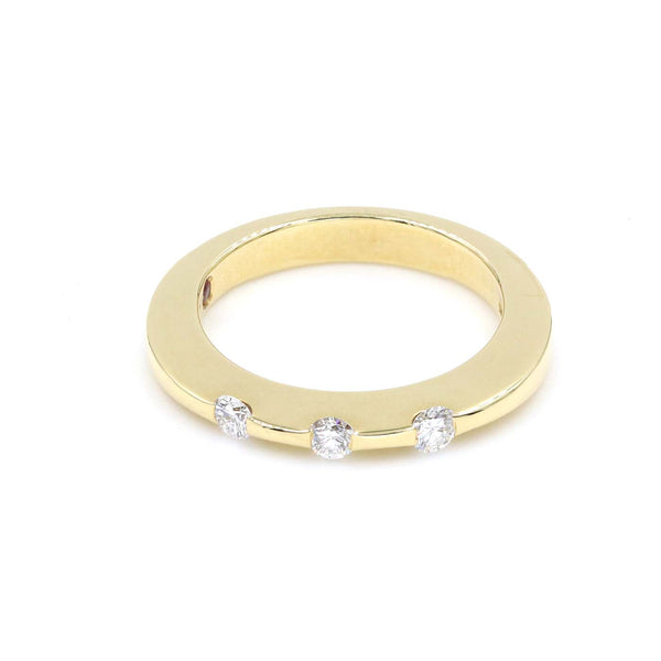 18K Yellow Gold Roberto Coin Parisienne Diamond Ring
