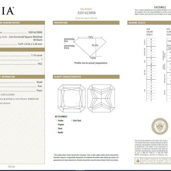 14K 1.15Ct  (GIA)  Princess Cut Diamond Halo With  112D=~1.00Ctw Ring, Laser Inscribed Provident Jewelery