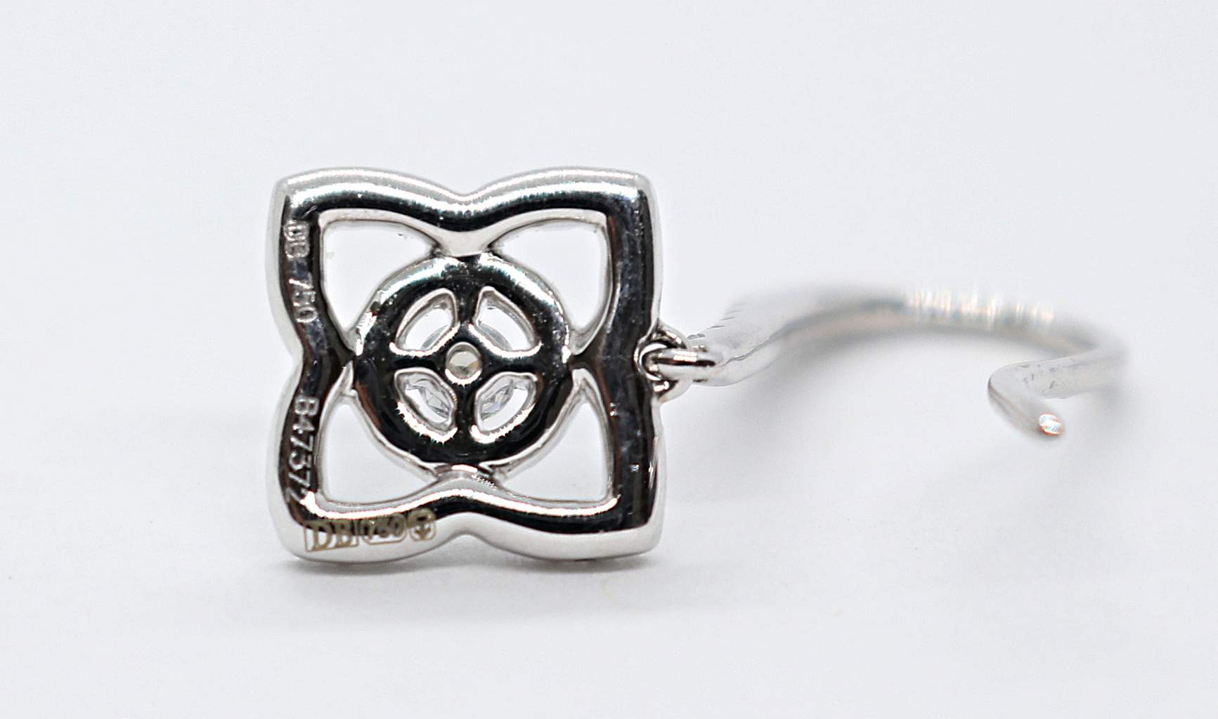 De Beers Enchanted Lotus Sleepers Diamond Earrings 18K White Gold .44Ctw