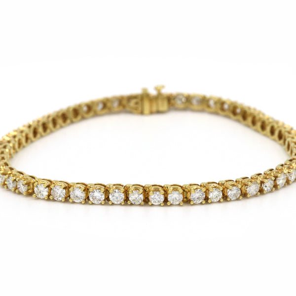 18K Yellow Gold Diamond Tennis Bracelet 7.75Ctw H-I/SI