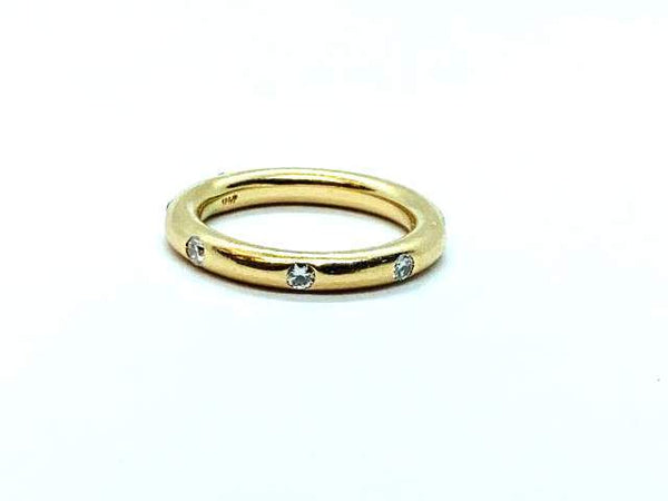 14K Solid Yellow Gold Flush Set Diamond Band .50Ctw