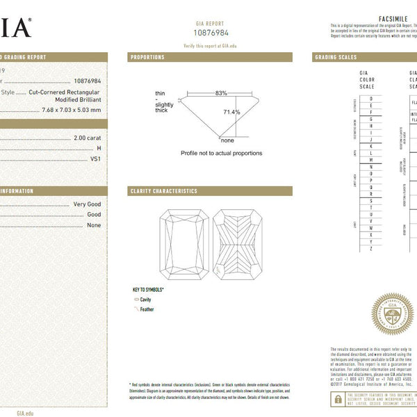 Platinum 2.00 ctw Radiant Cut (H/VS1- GIA) Diamond . Set In A Simple "Tacori" Platinum Mounting With 68D=~.20ctw Provident Jewelery