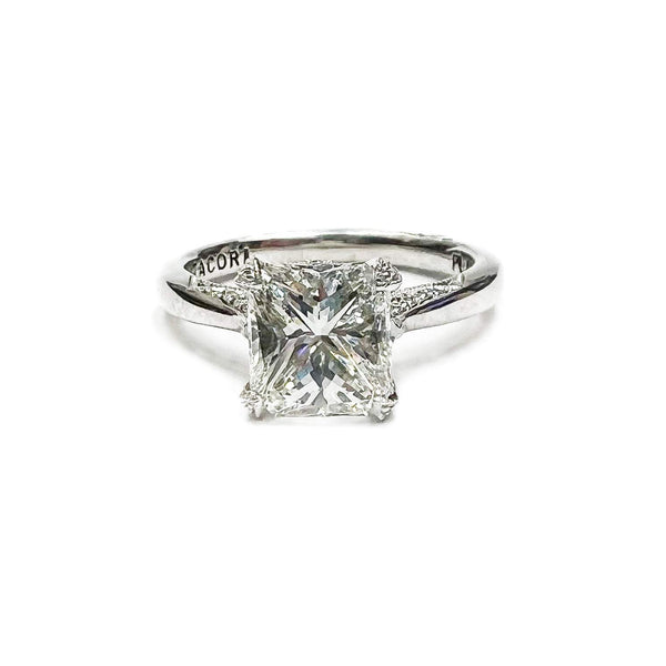 Platinum 2.00 ctw Radiant Cut (H/VS1- GIA) Diamond . Set In A Simple "Tacori" Platinum Mounting With 68D=~.20ctw Provident Jewelery