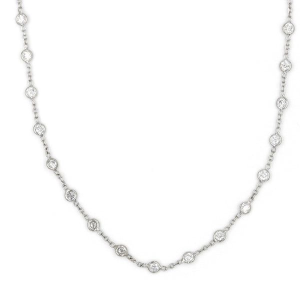 Roberto Coin 18K White Gold Diamond Station Twist Necklace 1.90Ctw