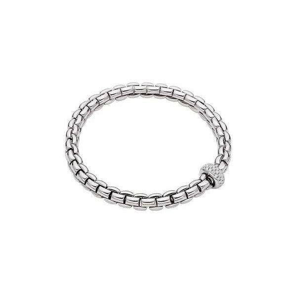 FOPE 707B EKA Anniversario Bracelet 18K White Gold Diamond Bracelet .40ctw Size Large