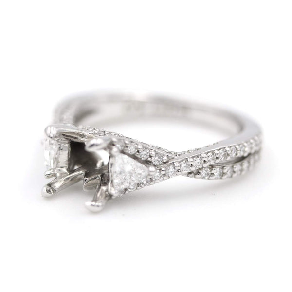 14K White Gold Scott Kay Twist ~.90Ctw Diamond Semi Mounting - Provident Jewelry