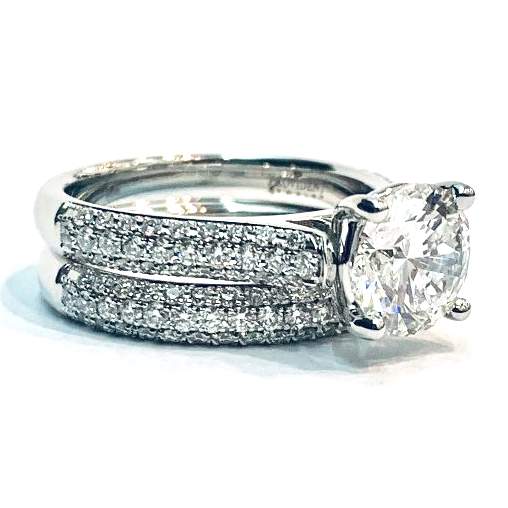 18kt White Gold Diamond Engagement Ring Set 2.68 ctw GIA