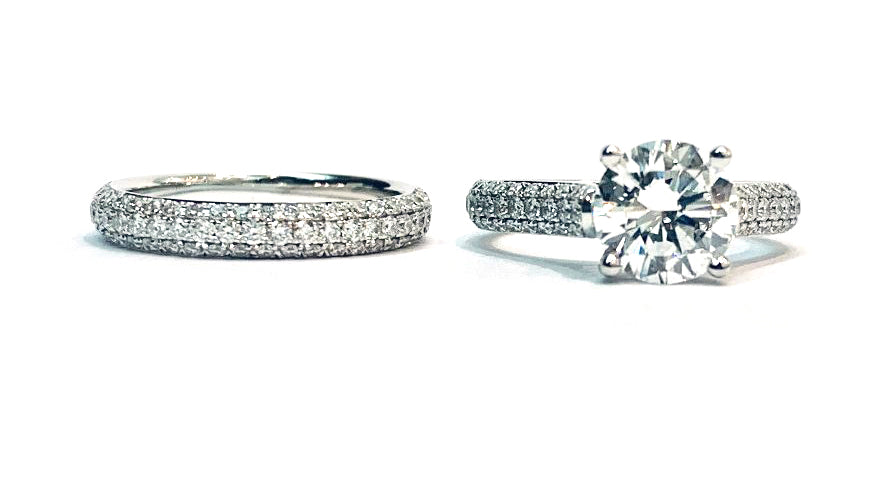 18kt White Gold Diamond Engagement Ring Set 2.68 ctw GIA