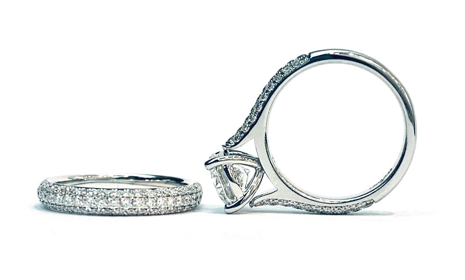 18kt White Gold Diamond Engagement Ring Set 2.68 ctw GIA