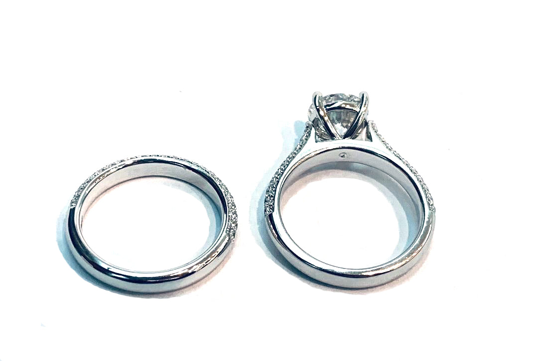 18kt White Gold Diamond Engagement Ring Set 2.68 ctw GIA