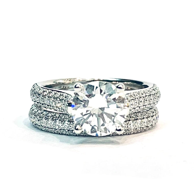 18kt White Gold Diamond Engagement Ring Set 2.68 ctw GIA