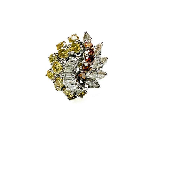 14kt White Gold Multi-Color Diamond Ring