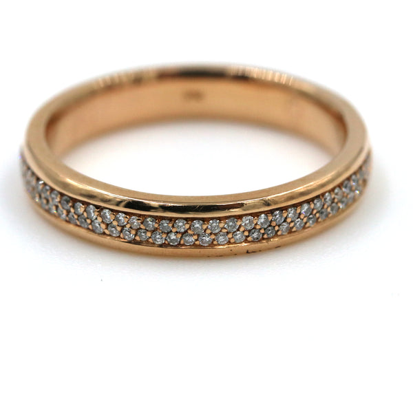 14kt Rose Gold Two Row Pavé Diamond Band