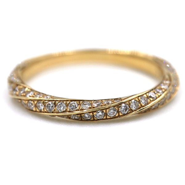 14K Yellow Gold Twisted  ~0.50ctw Diamond Wedding Band Provident Jewelery