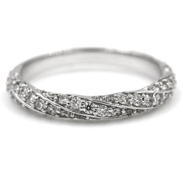 18K White Gold "Hearts On Fire" ~.50Ctw Diamond Wedding Band Provident Jewelery
