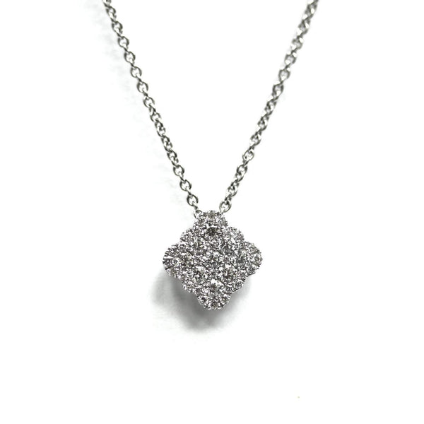 14kt White Gold Diamond Pavé Slide Pendant Necklace