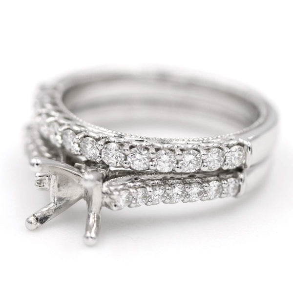 14K White Gold Verragio ~.55ctw Diamond Semi-Mount - Provident Jewelry