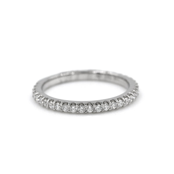 14K White Gold Diamond 3/4 Way Around Diamond Band Provident Jewelery