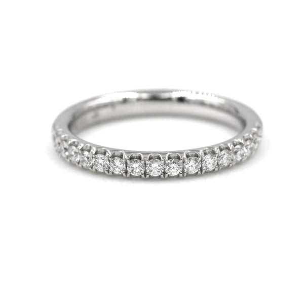14K White Gold  Diamond Halfway Around Band Provident Jewelery