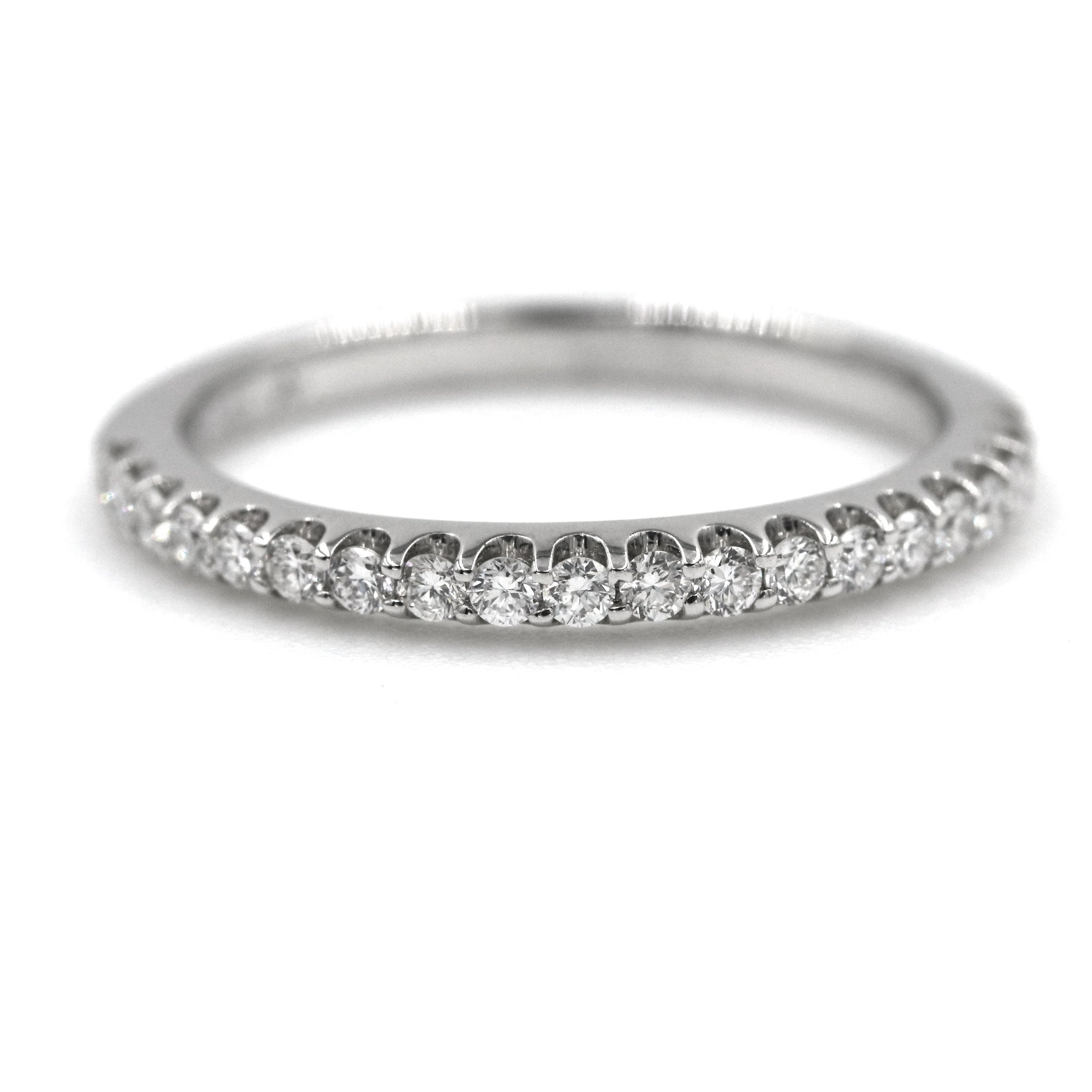 14K White Gold ~.28Ctw Diamond Halfway Around Band Provident Jewelery
