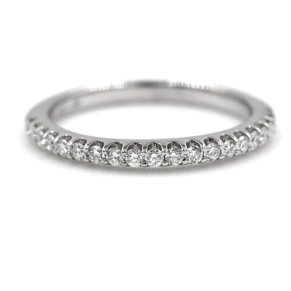14K White Gold ~.28Ctw Diamond Halfway Around Band Provident Jewelery
