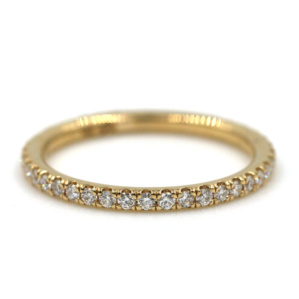 14K Yellow Gold .34Ctw Diamond 3/4 Way Around Band Provident Jewelery