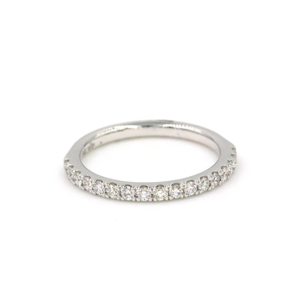 14K White Gold  .36cCtw Diamond Halfway Around Band Provident Jewelery