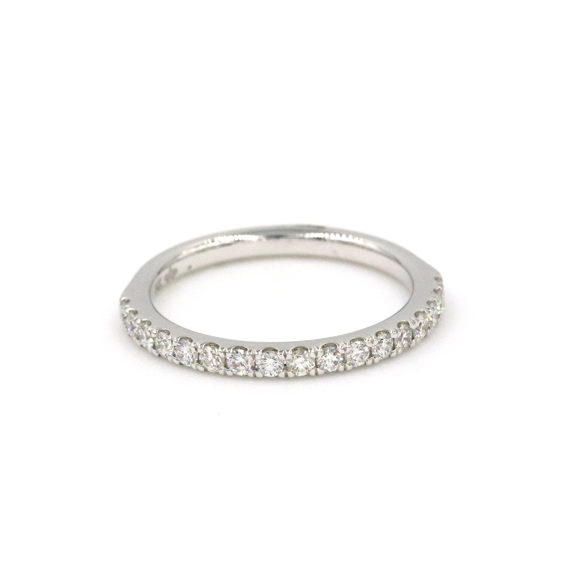 14K White Gold Diamond Wedding Band