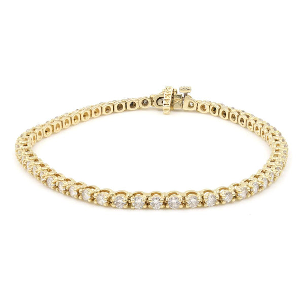 14K Yellow Gold Diamond Tennis Bracelet