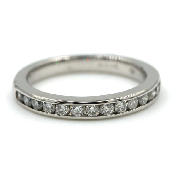 14K White Gold Channel Set Diamond Band