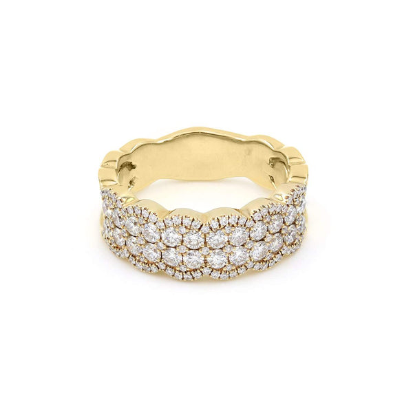 14K Yellow Gold "'Love Story" Multi-Row ~1.50ctw Diamond Band Provident Jewelery