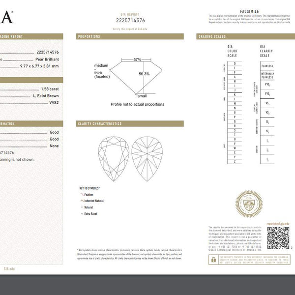 14K White Gold 1.58ct Pear Shape Diamond (L/VVS2) GIA Grading Report 2225714576, Inscribed On Girdle With Shared Prong Round Diamond Sides And Pave Criss Cross Profile Ring 76D=~.63Ctw