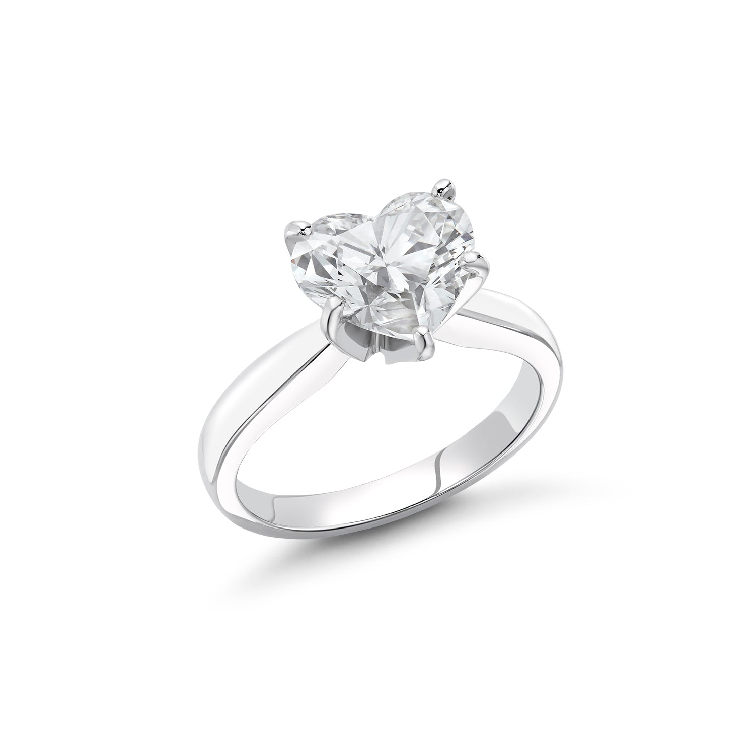 Platinum 1.81ct Heart Shape Diamond Solitaire Engagement Ring GIA