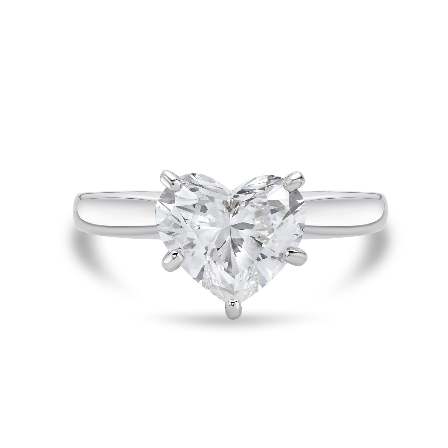 Platinum 1.81ct Heart Shape Diamond Solitaire Engagement Ring GIA