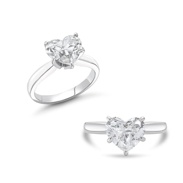 Platinum 1.81ct Heart Shape Diamond Solitaire Engagement Ring GIA