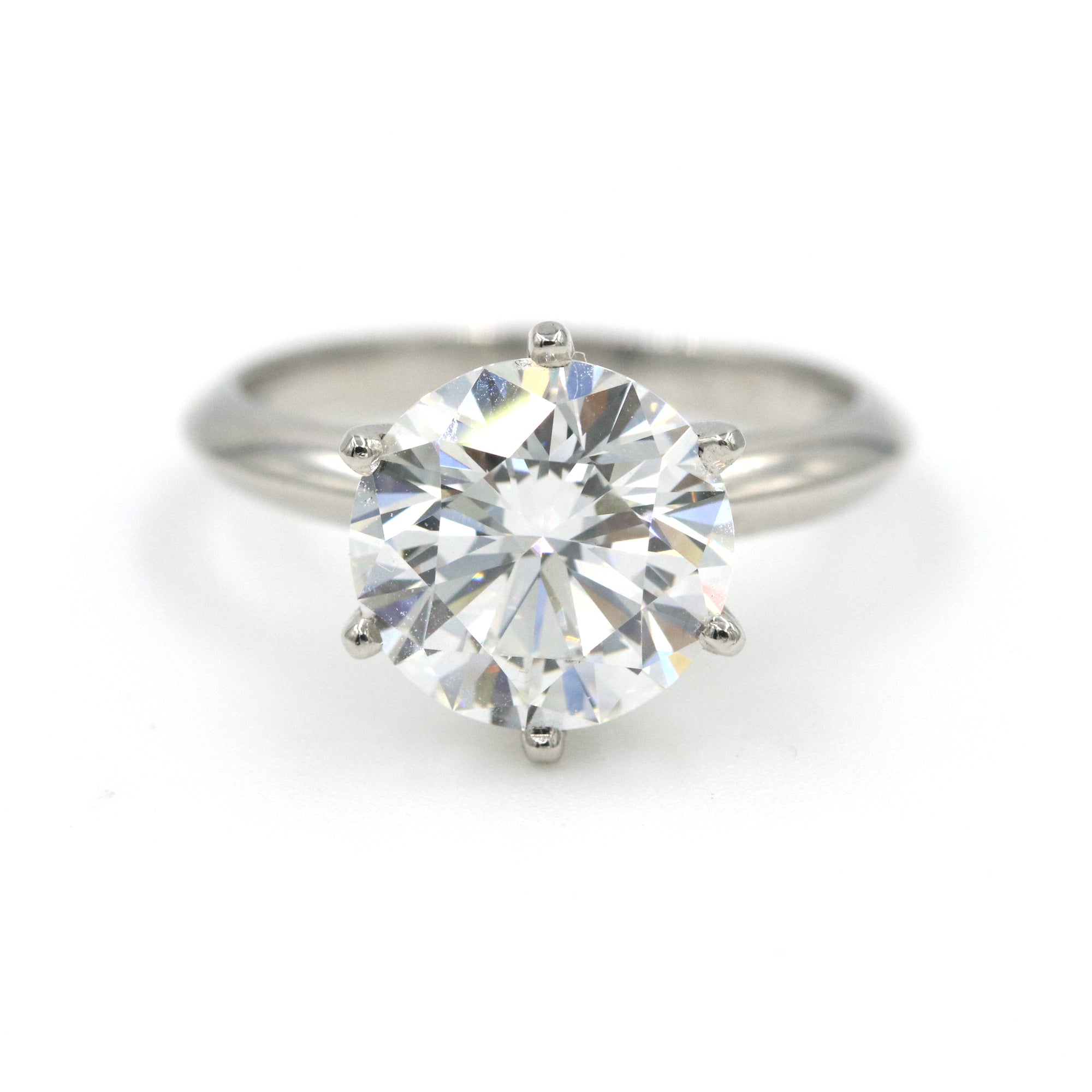 Platinum Tiffany and Co. 2.85Ct (F/IF) Diamond Solitaire Ring (Grading Report From Tiffany)