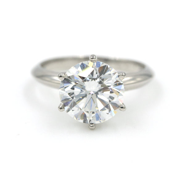 Platinum Tiffany and Co. 2.85Ct (F/IF) Diamond Solitaire Ring (Grading Report From Tiffany)