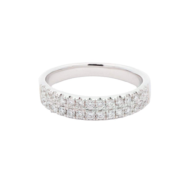14K White Gold Diamond Band Ring