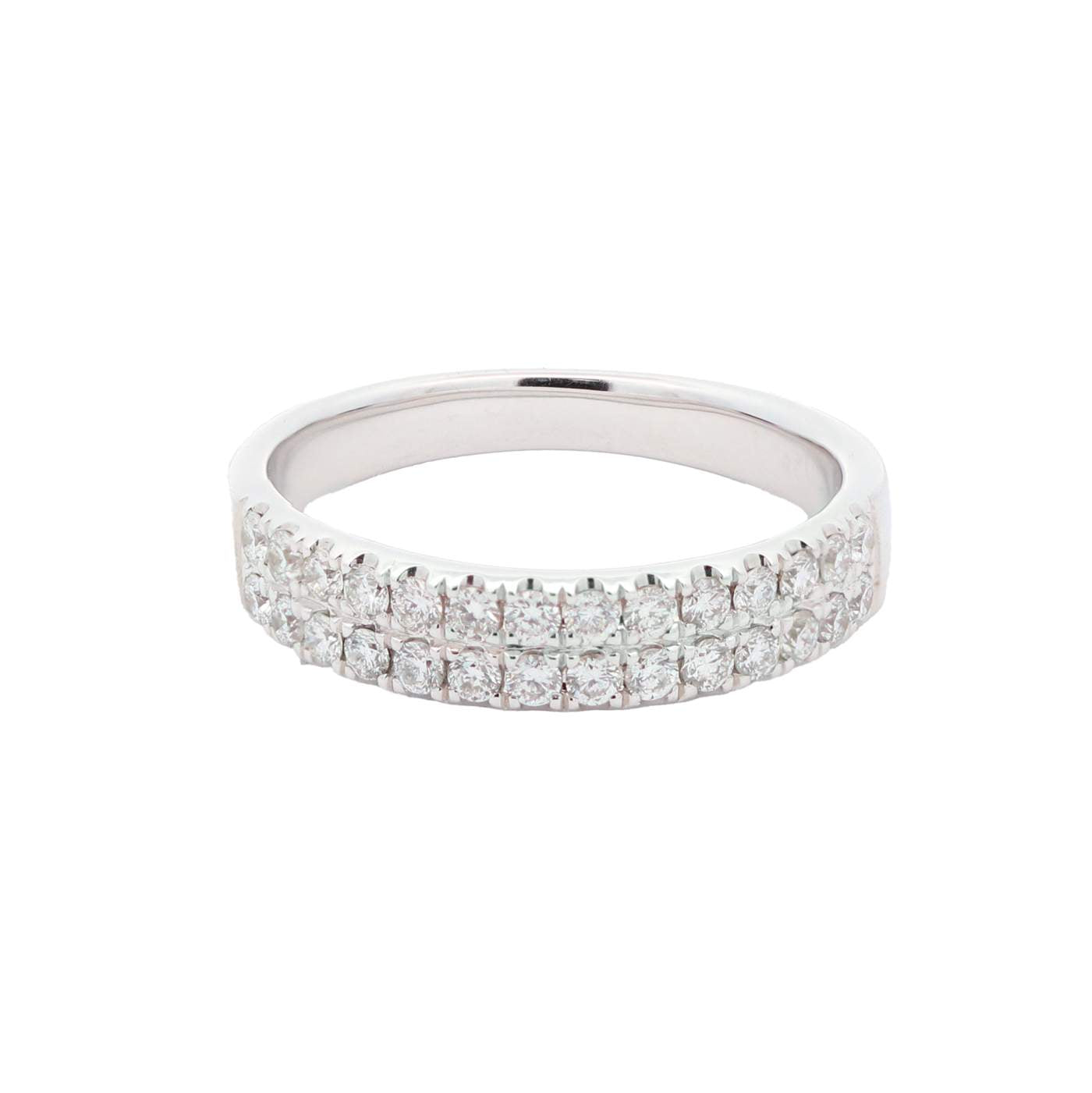 14K White Gold Diamond Band Ring