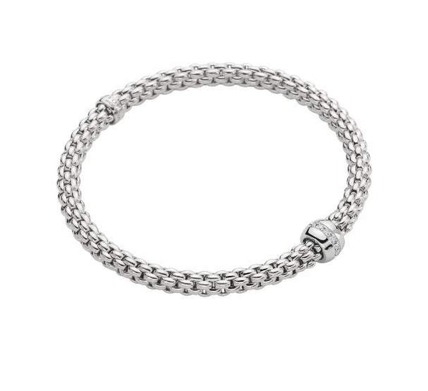 FOPE Flex'it Solo Diamond 18K White Gold Bracelet