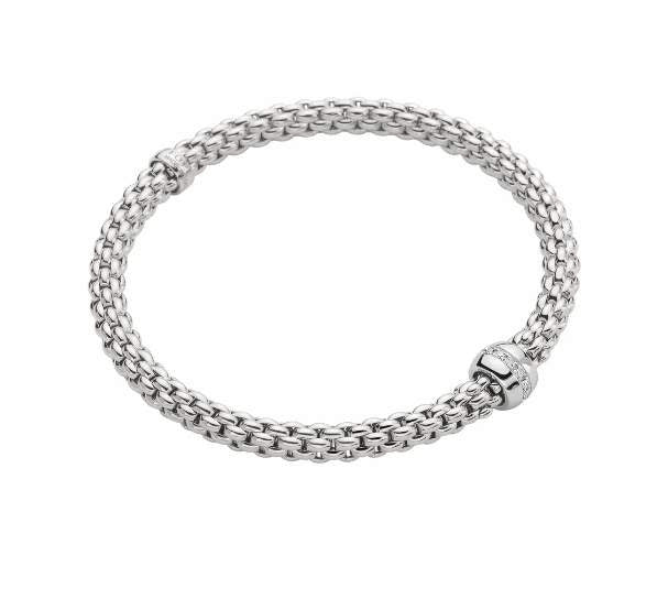 FOPE Flex'it Solo Diamond 18K White Gold Bracelet