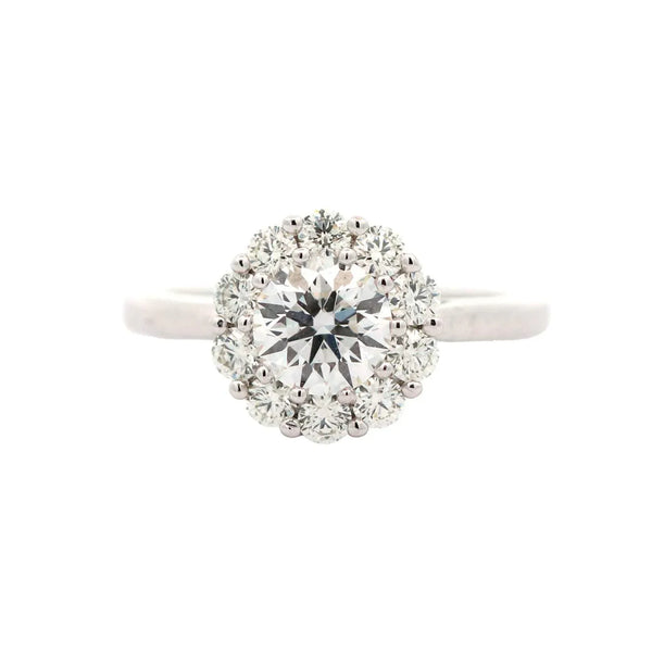 18K WG Hearts On Fire "Beloved Open Gallery" Halo Diamond Engagement Ring. 1D=1.09Ct H/VVS2 (Laser Inscribed HOF159XXX) 10D=.50Ctw (G/VS-SI), GIA Triple X Report