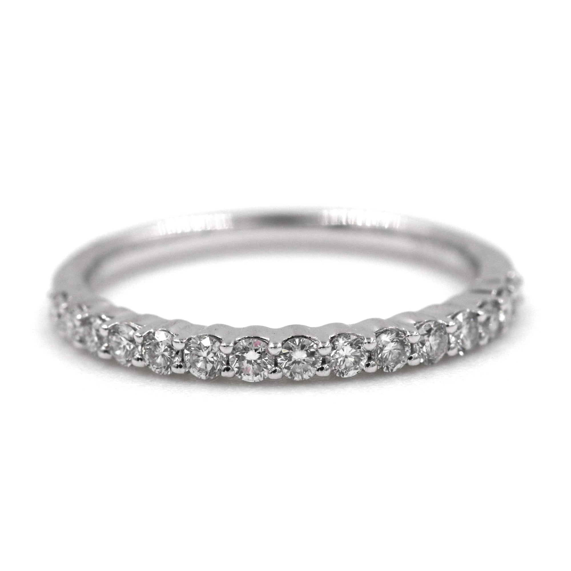 14K White Gold Diamond Wedding Band