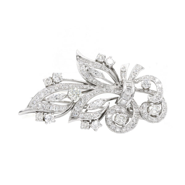Platinum ~2.70Ctw Diamond Deco Pin