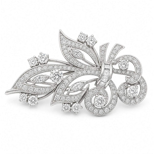Vintage Platinum Diamond Brooch
