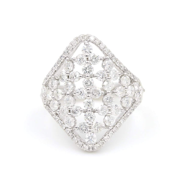 14K White Gold  Vintage Inspired ~2.00ctw Diamond Fashion Ring Provident Jewelery