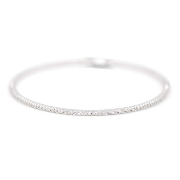 18K White Gold ~1.50ctw Diamond Bangle Bracelet