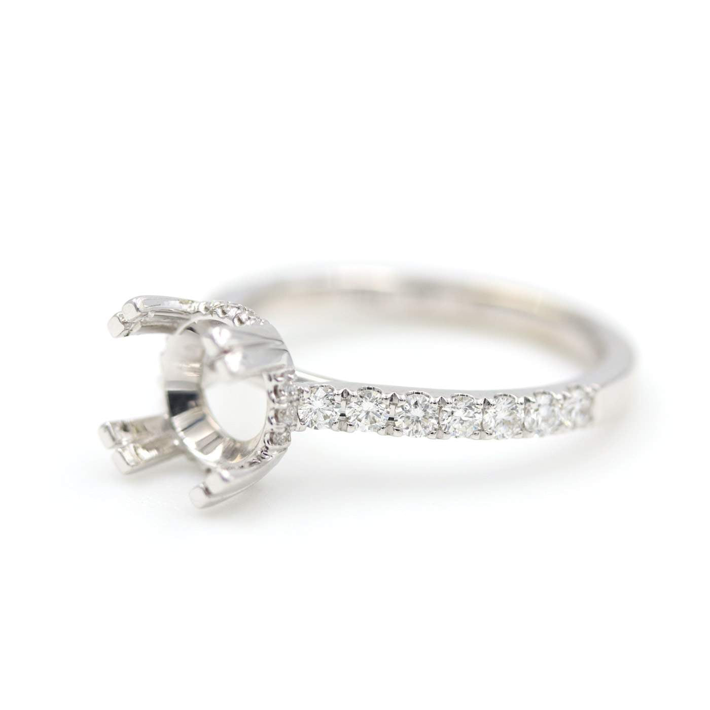 14K White Gold Diamond Semi-Mount Ring